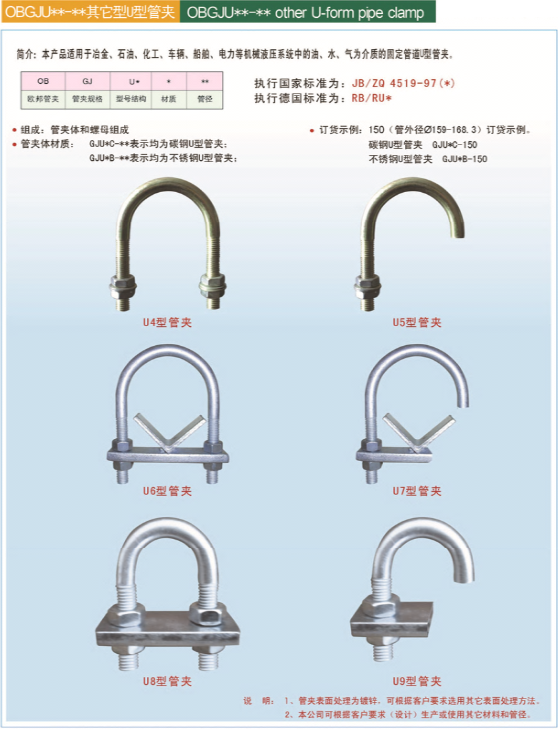 U型管夹