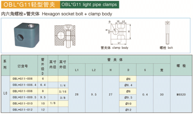 轻型管夹