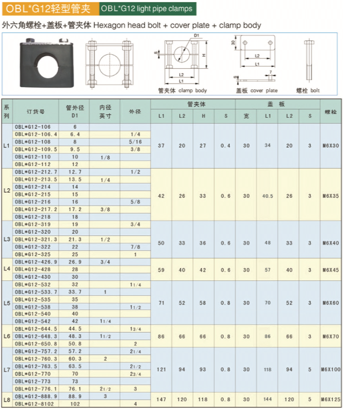 轻型管夹