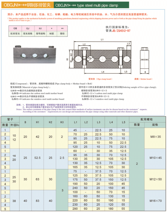 钢制管夹